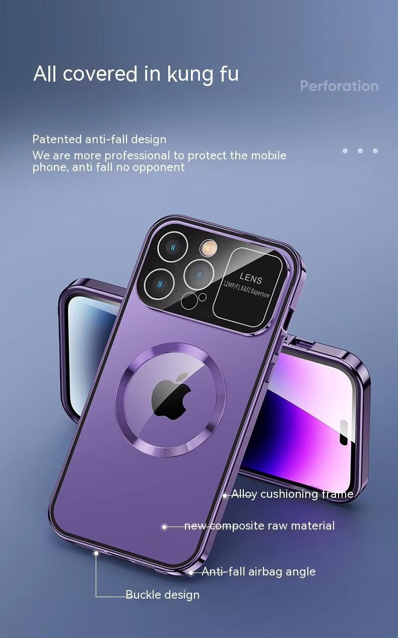 Premium iPhone Case MagSafe Compatible Magnetic Protective Cover Privacy Screen Frosted Glass Back Anti Spy Shockproof Full Protection Ultra Thin Design