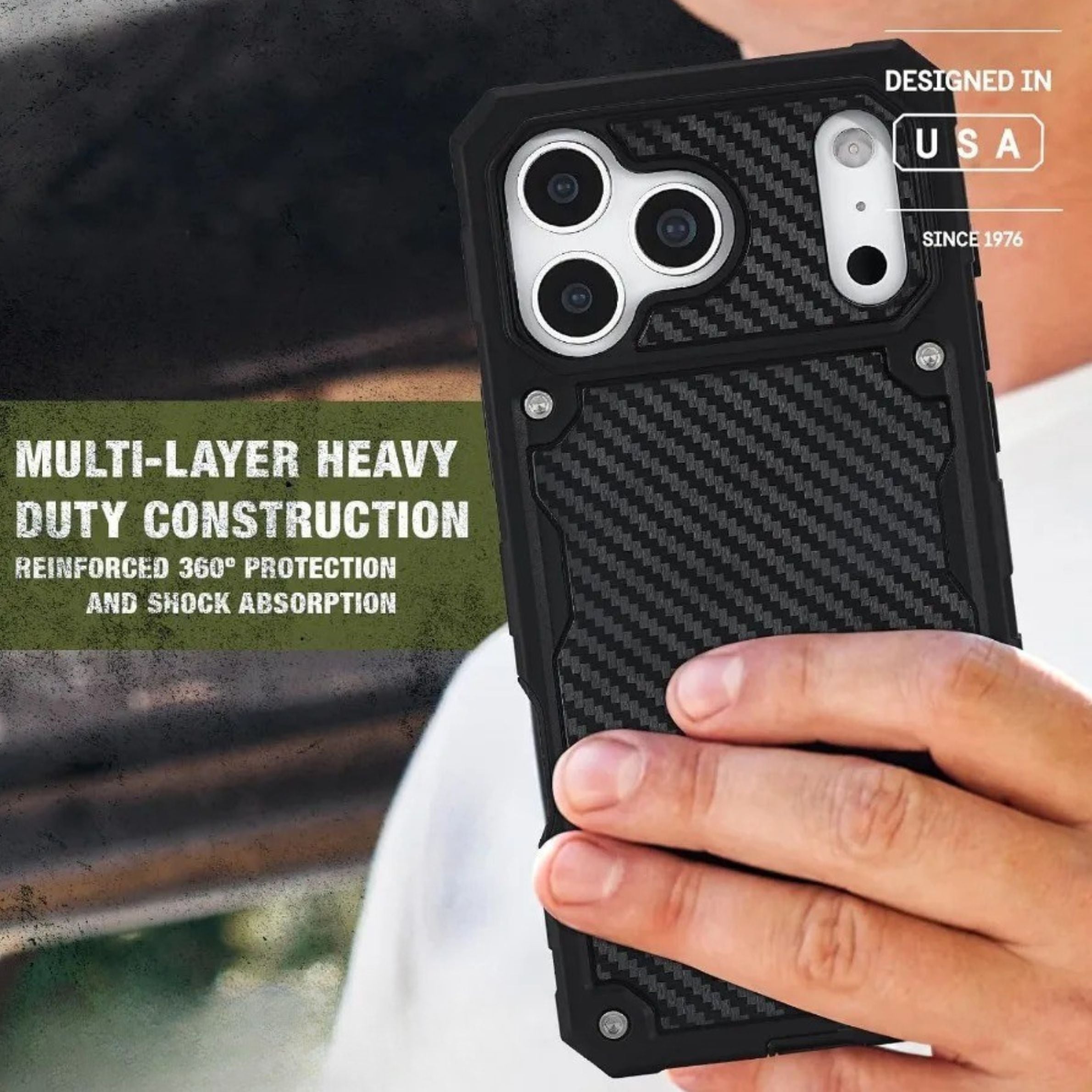Premium iPhone Case MagSafe Compatible Magnetic Protective Cover Rugged Heavy Duty Shockproof Anti Slip Grip Military Grade Drop Protection Slim Durable Design