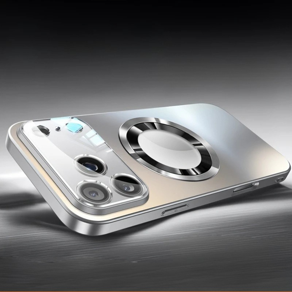 Premium iPhone Case MagSafe Compatible Magnetic Protective Cover Titanium Metallic Matte PC TPU Back Shockproof Camera Lens Protection Ultra Thin Full Protection