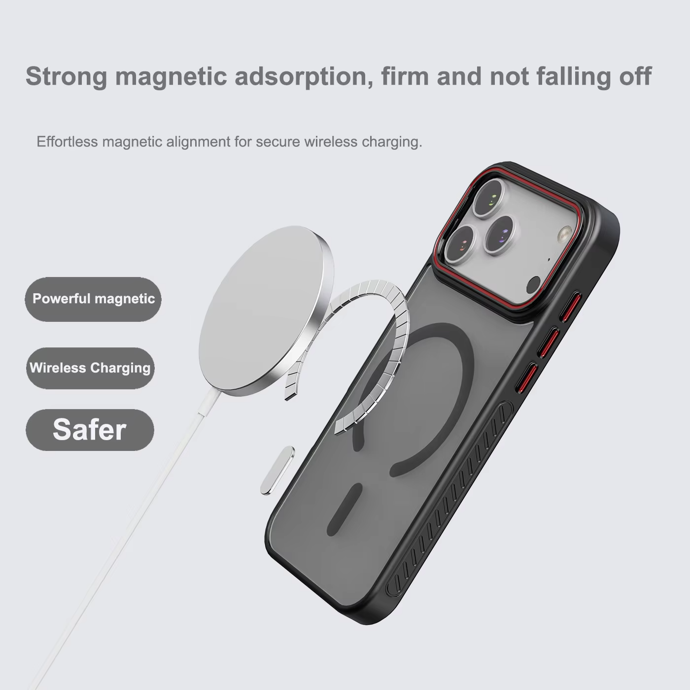 Premium iPhone Case MagSafe Compatible Magnetic Protective Cover Transparent Matte Back Shockproof Frame Raised Camera Lens Protection Slim Design