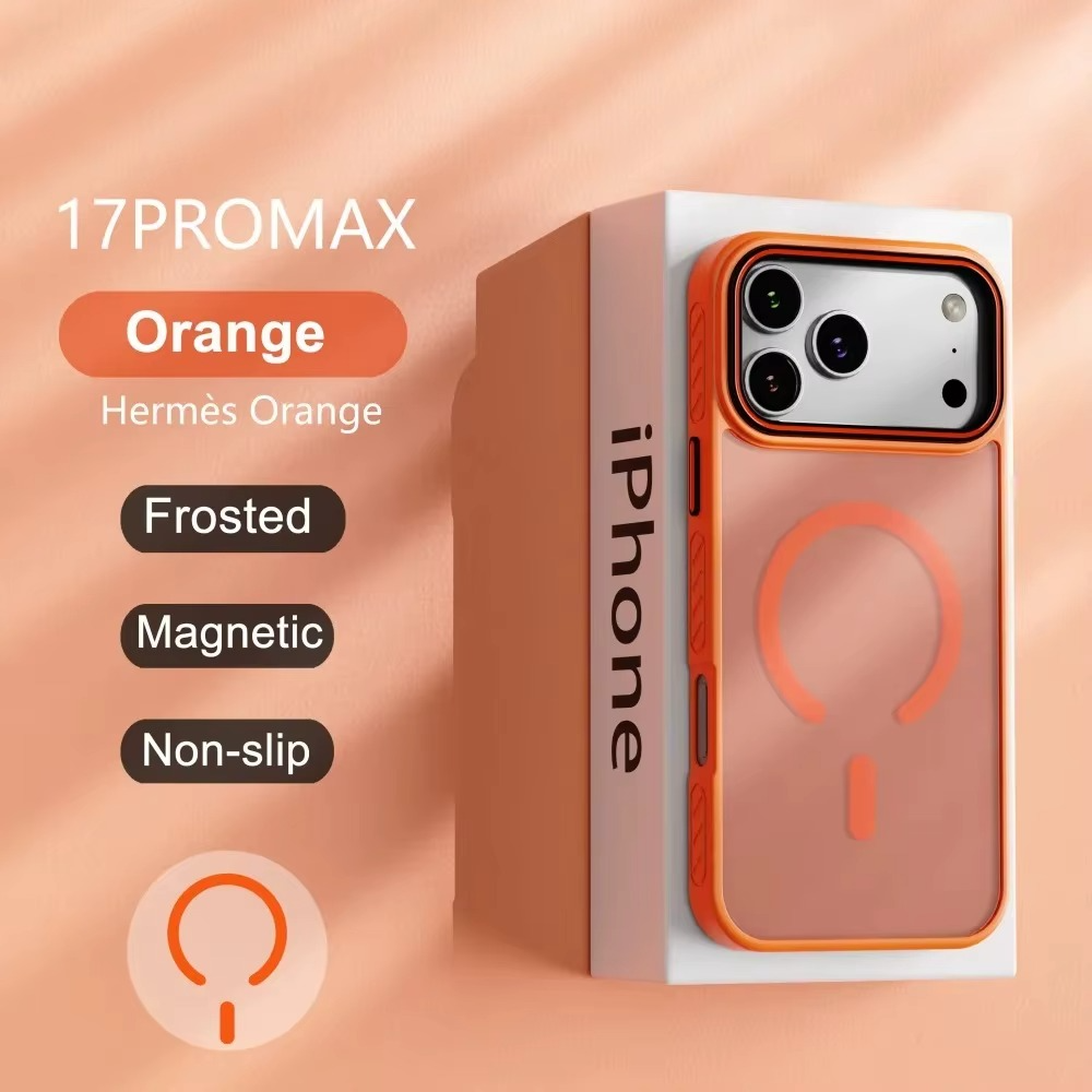 Premium iPhone Case MagSafe Compatible Magnetic Protective Cover Transparent Matte Back Shockproof Frame Raised Camera Lens Protection Slim Design