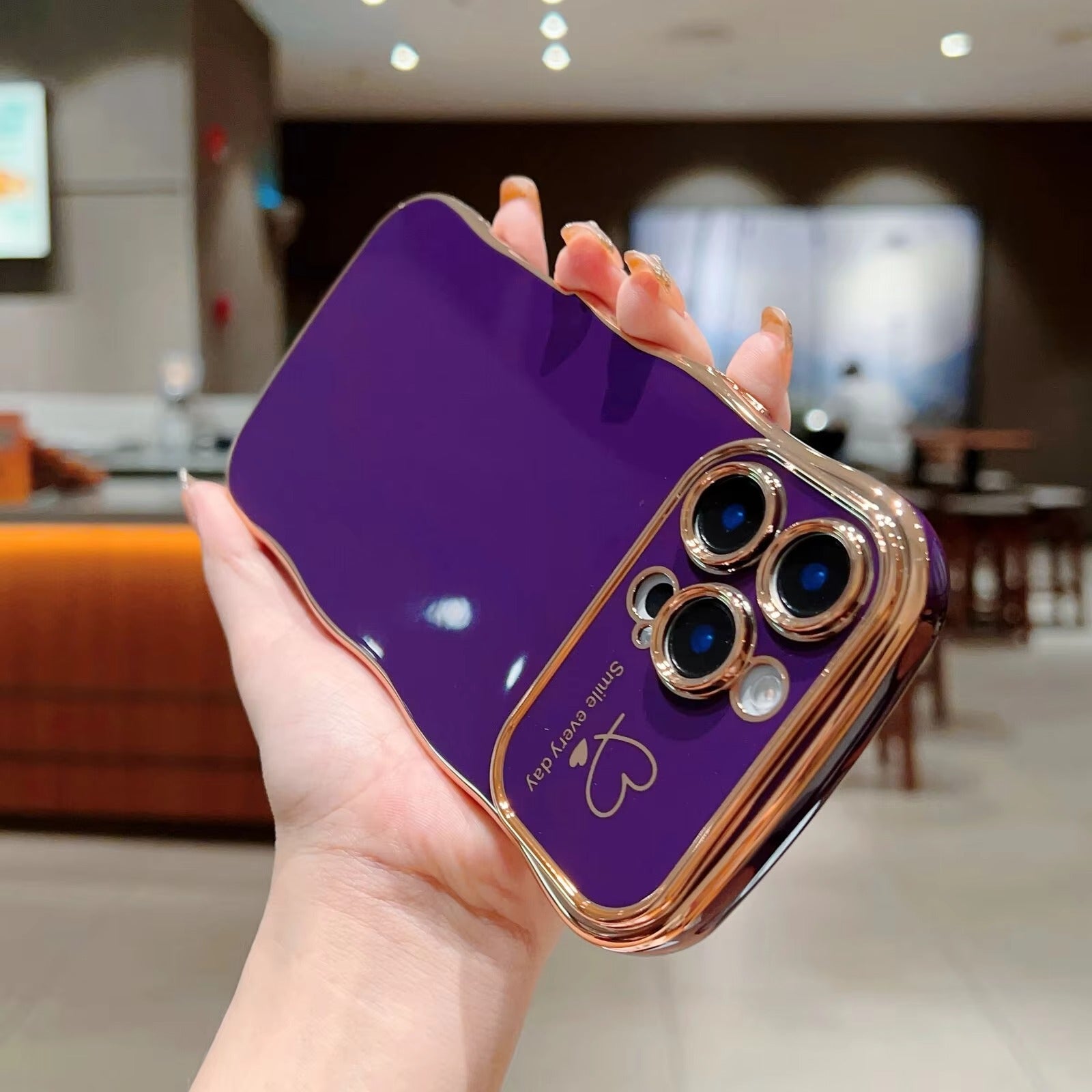 Premium iPhone Case MagSafe Compatible Magnetic Protective Cover Transparent Plating Wave Heart Design Shockproof Camera Lens Protection Ultra Thin Full Protection