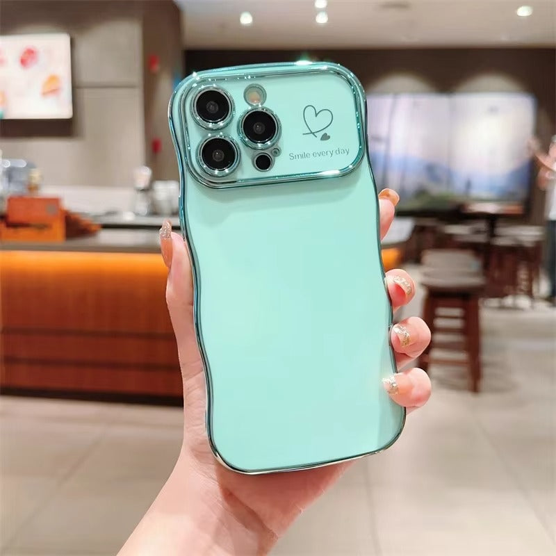 Premium iPhone Case MagSafe Compatible Magnetic Protective Cover Transparent Plating Wave Heart Design Shockproof Camera Lens Protection Ultra Thin Full Protection