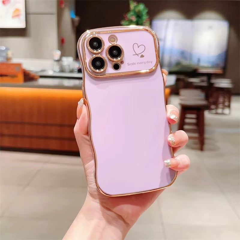 Premium iPhone Case MagSafe Compatible Magnetic Protective Cover Transparent Plating Wave Heart Design Shockproof Camera Lens Protection Ultra Thin Full Protection