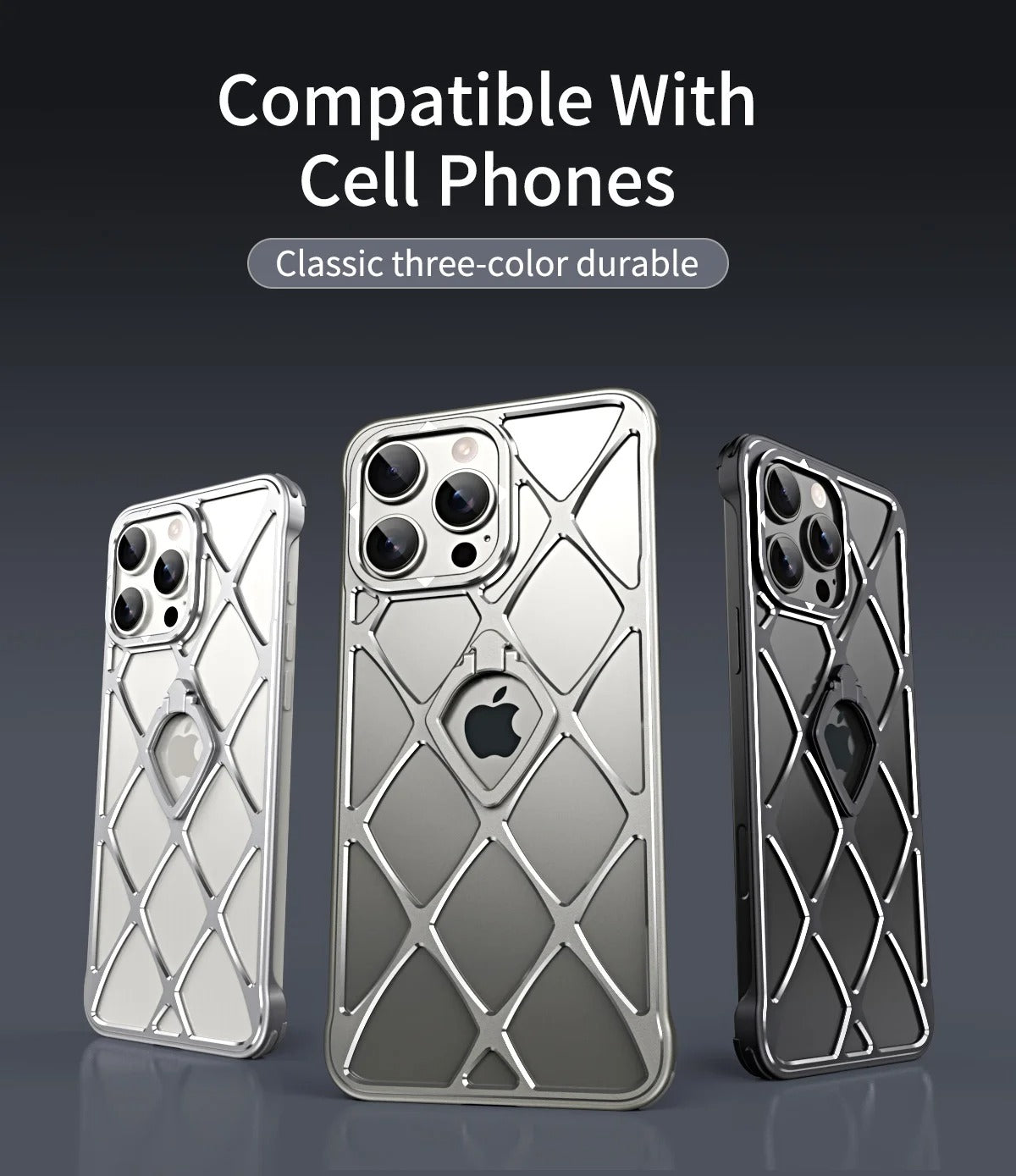 Premium iPhone Case MagSafe Compatible Magnetic Protective Cover Ultra Light Metal Frame Cooling Back Built-in Stand Shockproof Slim Design