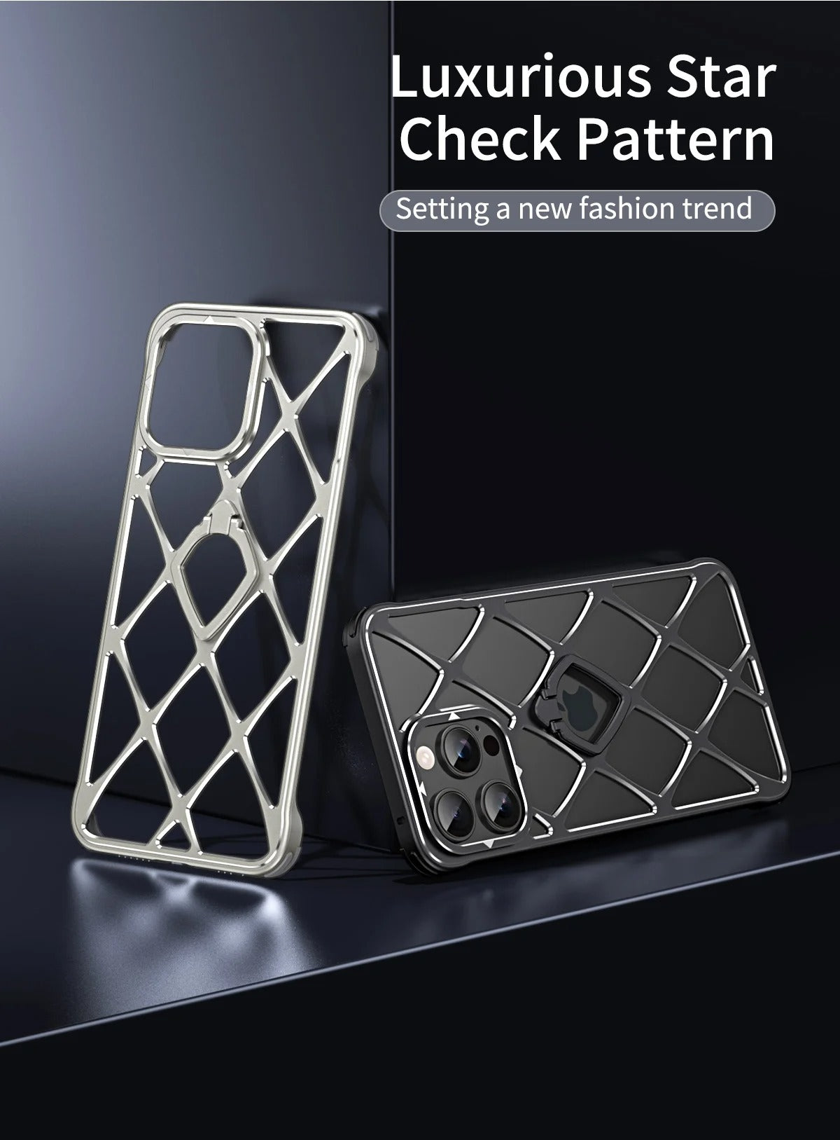 Premium iPhone Case MagSafe Compatible Magnetic Protective Cover Ultra Light Metal Frame Cooling Back Built-in Stand Shockproof Slim Design