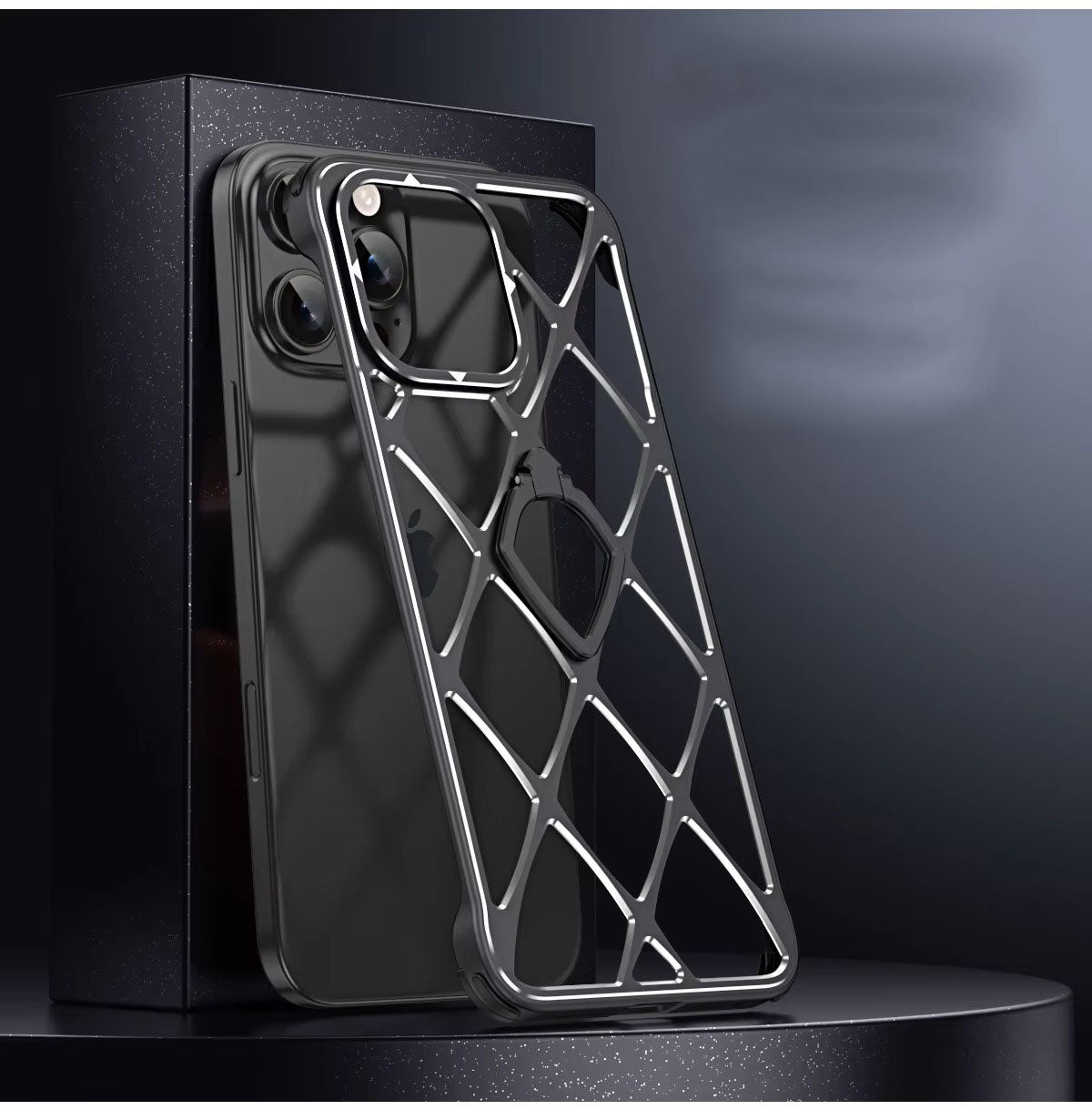 Premium iPhone Case MagSafe Compatible Magnetic Protective Cover Ultra Light Metal Frame Cooling Back Built-in Stand Shockproof Slim Design
