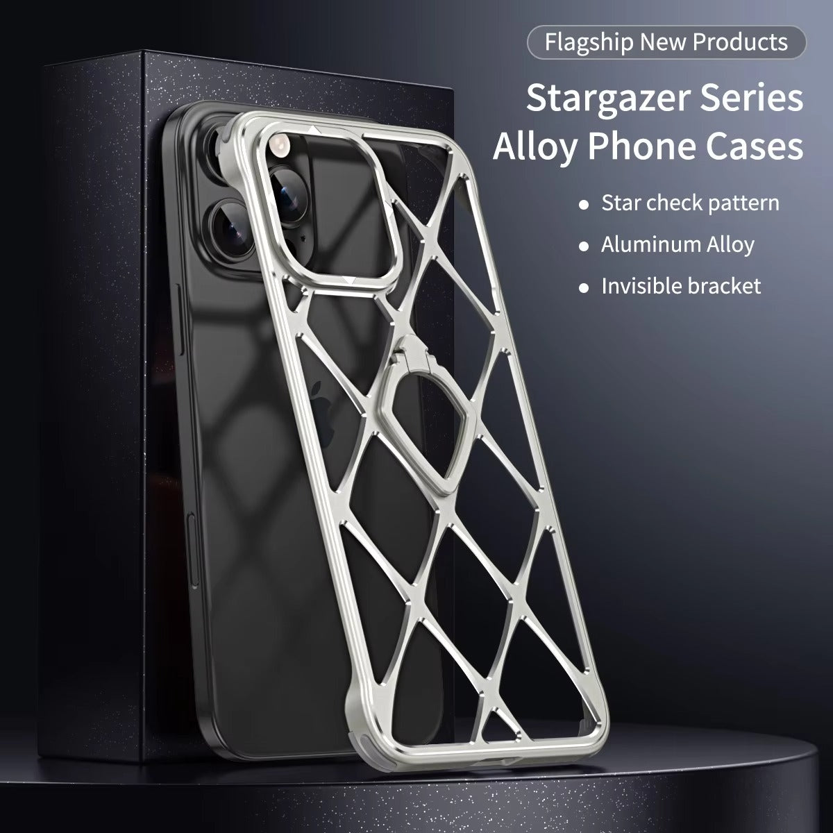 Premium iPhone Case MagSafe Compatible Magnetic Protective Cover Ultra Light Metal Frame Cooling Back Built-in Stand Shockproof Slim Design