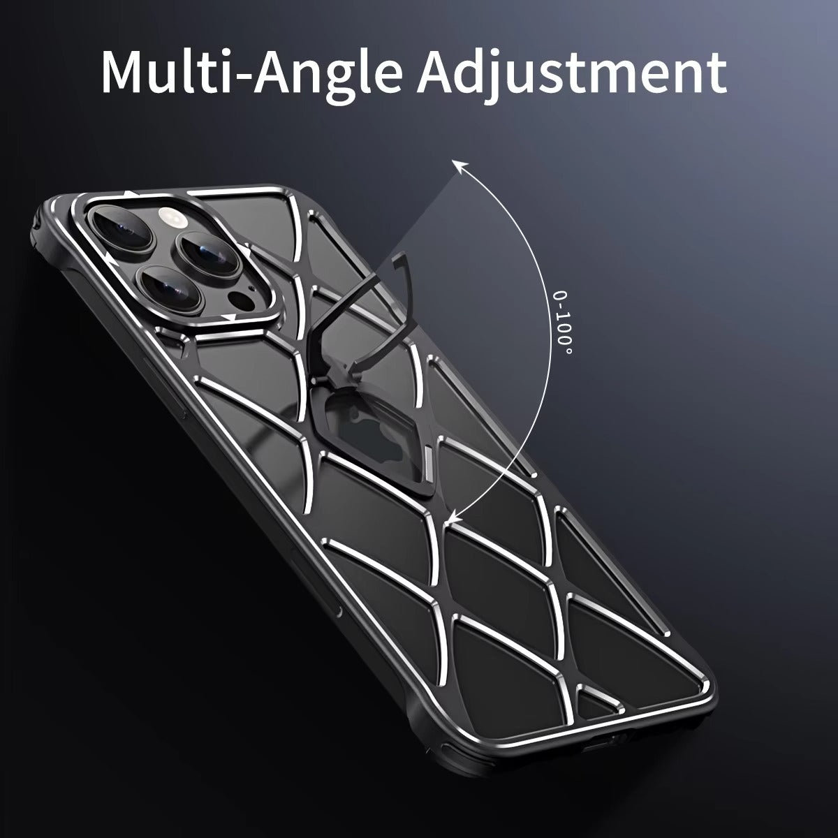 Premium iPhone Case MagSafe Compatible Magnetic Protective Cover Ultra Light Metal Frame Cooling Back Built-in Stand Shockproof Slim Design