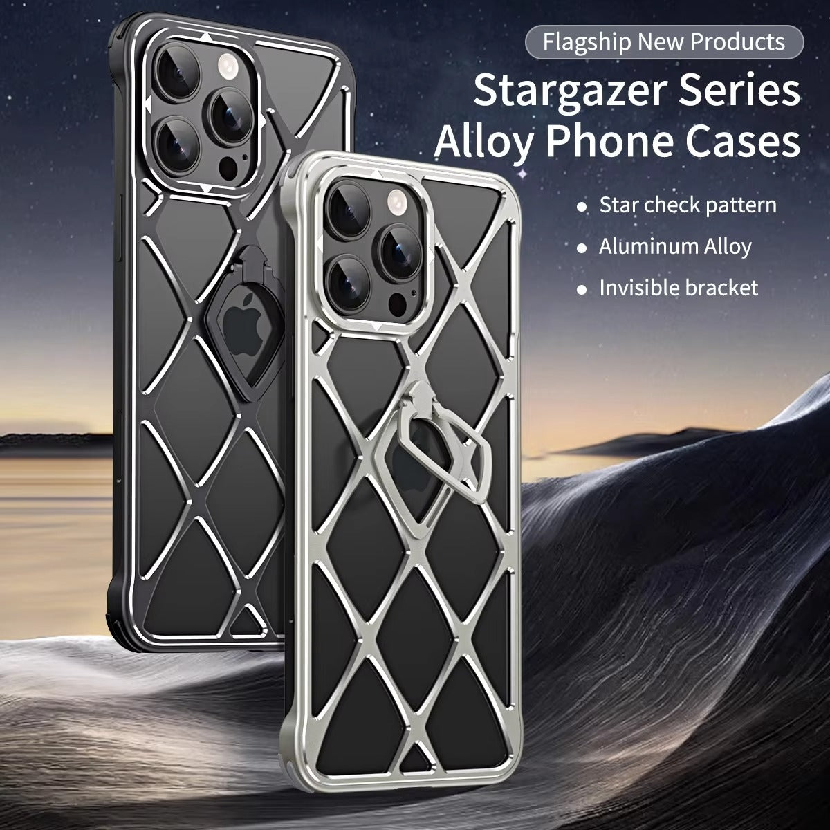 Premium iPhone Case MagSafe Compatible Magnetic Protective Cover Ultra Light Metal Frame Cooling Back Built-in Stand Shockproof Slim Design