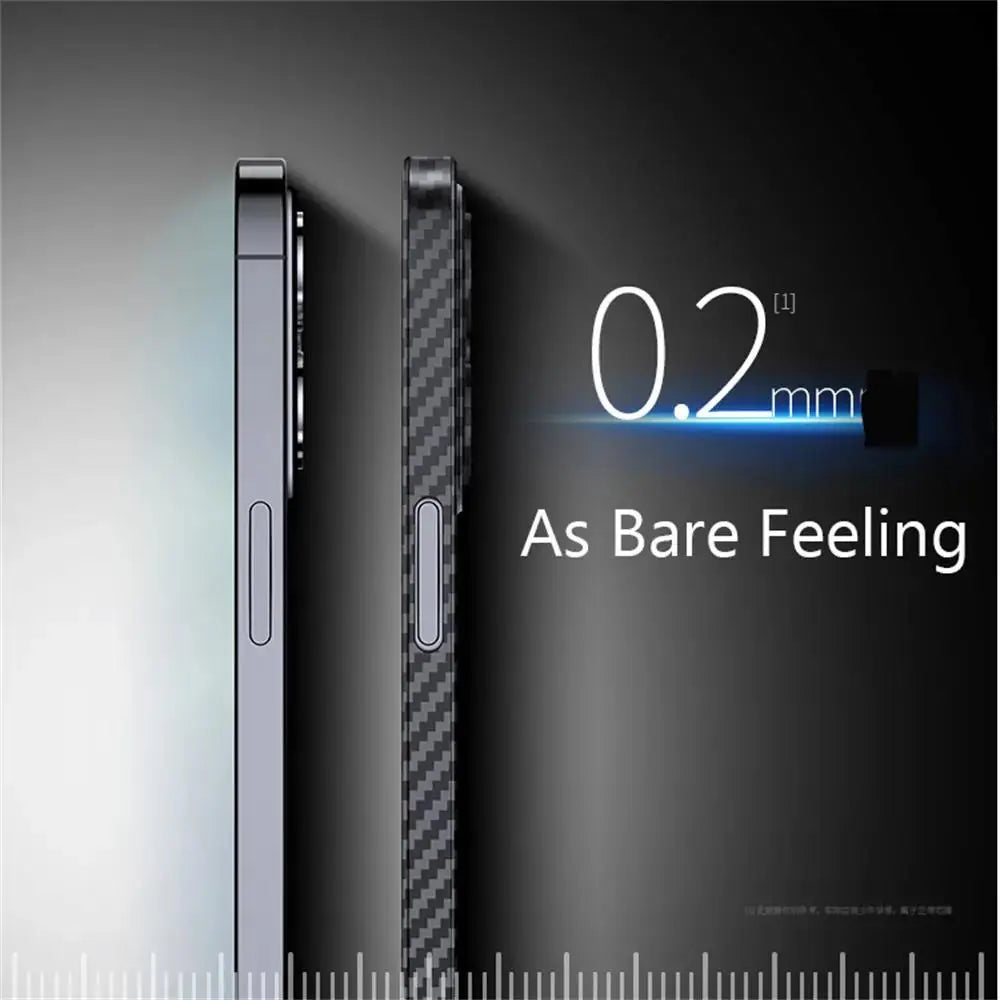 Premium iPhone Case MagSafe Compatible Magnetic Protective Cover Ultra Thin 0.2mm Carbon Fiber Matte PP Back Lightweight Scratch Resistant Slim Design