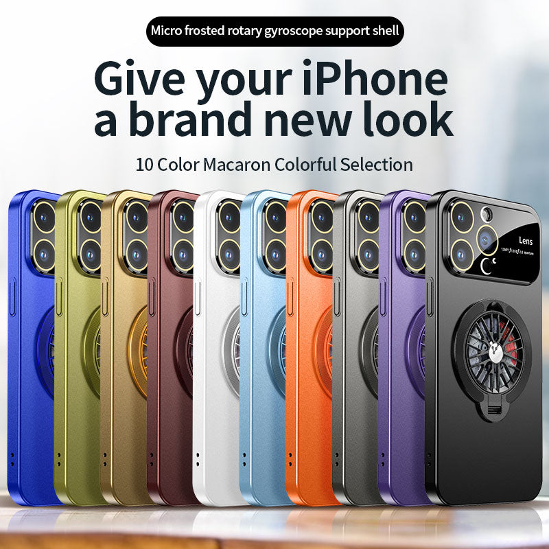 Premium iPhone Case MagSafe Compatible Magnetic Rotating Ring Stand Shockproof Protective Cover Foldable Kickstand Camera Lens Protection Slim Design