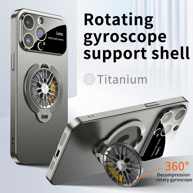 Premium iPhone Case MagSafe Compatible Magnetic Rotating Ring Stand Shockproof Protective Cover Foldable Kickstand Camera Lens Protection Slim Design