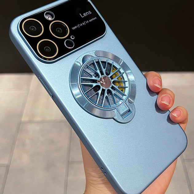 Premium iPhone Case MagSafe Compatible Magnetic Rotating Ring Stand Shockproof Protective Cover Foldable Kickstand Camera Lens Protection Slim Design