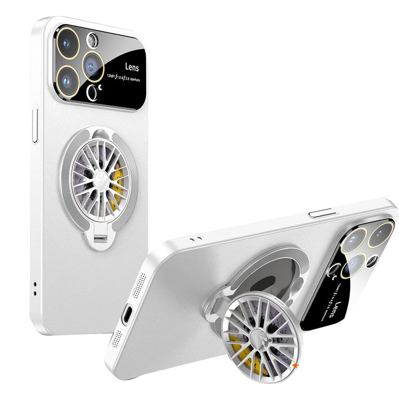 Premium iPhone Case MagSafe Compatible Magnetic Rotating Ring Stand Shockproof Protective Cover Foldable Kickstand Camera Lens Protection Slim Design