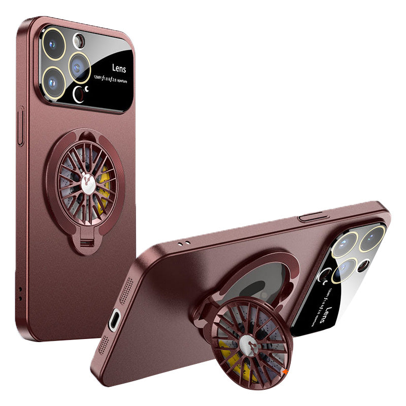 Premium iPhone Case MagSafe Compatible Magnetic Rotating Ring Stand Shockproof Protective Cover Foldable Kickstand Camera Lens Protection Slim Design