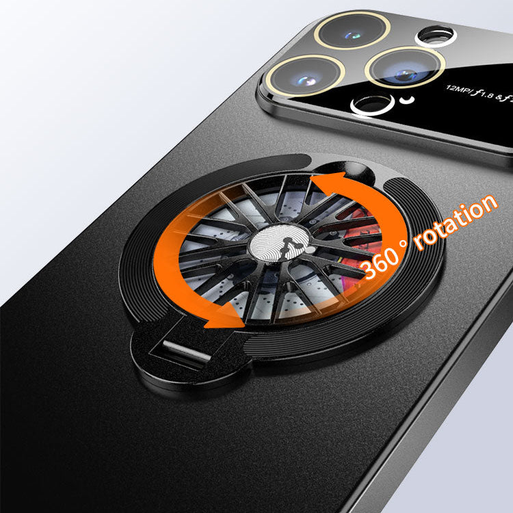 Premium iPhone Case MagSafe Compatible Magnetic Rotating Ring Stand Shockproof Protective Cover Foldable Kickstand Camera Lens Protection Slim Design