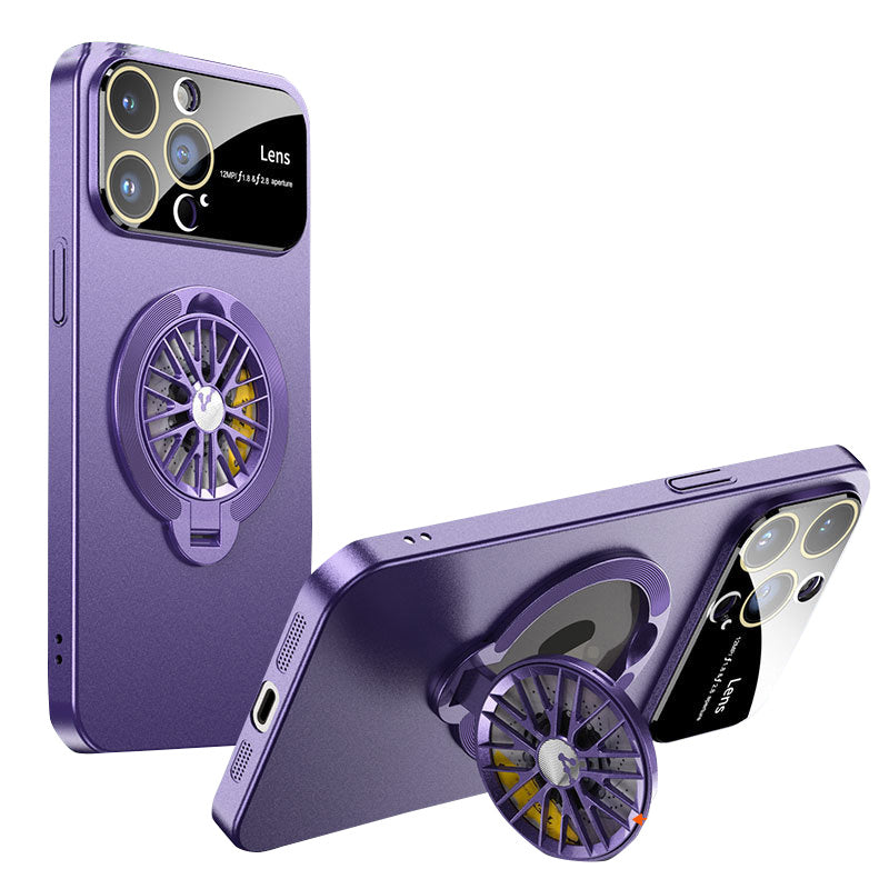 Premium iPhone Case MagSafe Compatible Magnetic Rotating Ring Stand Shockproof Protective Cover Foldable Kickstand Camera Lens Protection Slim Design