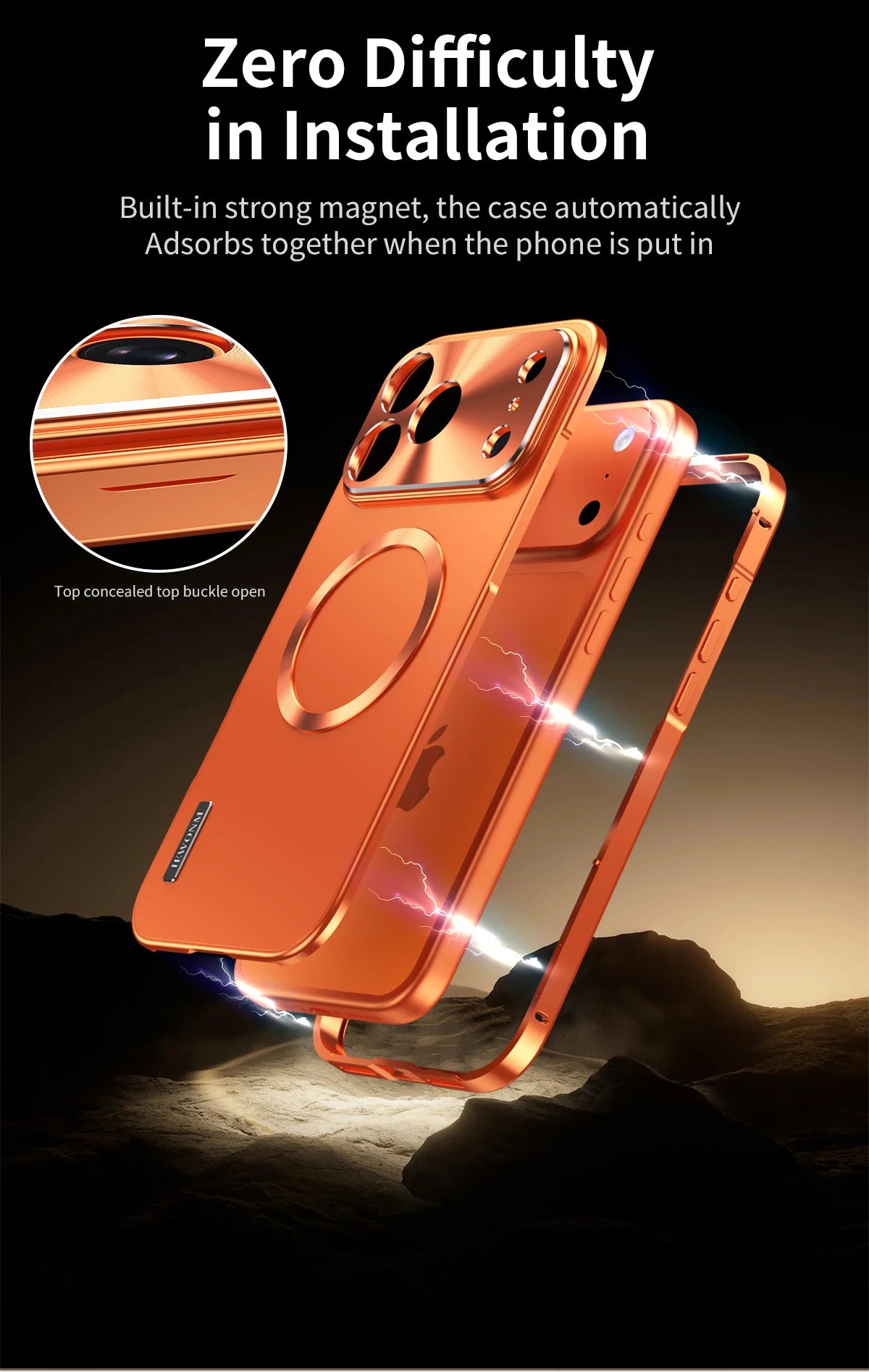 Premium iPhone Case MagSafe Compatible Magnetic Shockproof Cover Camera Lens Protection Ultra Thin Aluminum Frame Frosted Matte Back Full Protection