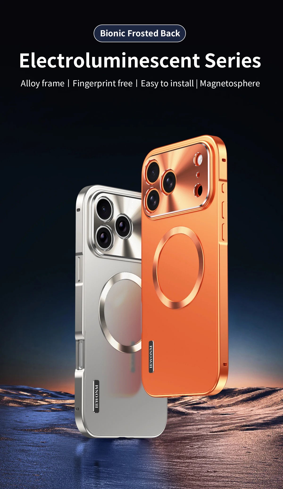 Premium iPhone Case MagSafe Compatible Magnetic Shockproof Cover Camera Lens Protection Ultra Thin Aluminum Frame Frosted Matte Back Full Protection