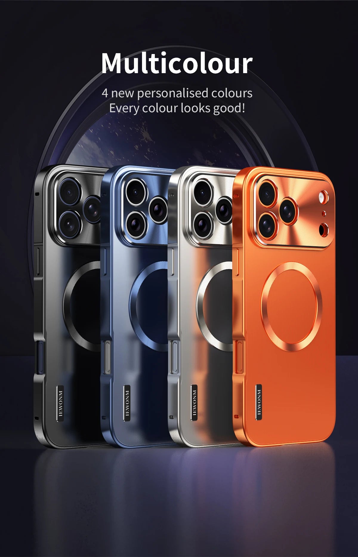 Premium iPhone Case MagSafe Compatible Magnetic Shockproof Cover Camera Lens Protection Ultra Thin Aluminum Frame Frosted Matte Back Full Protection