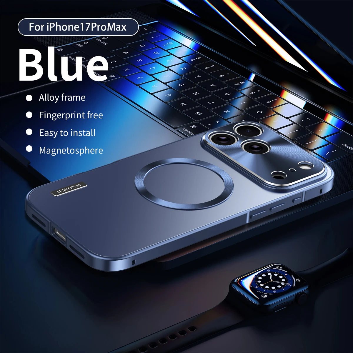 Premium iPhone Case MagSafe Compatible Magnetic Shockproof Cover Camera Lens Protection Ultra Thin Aluminum Frame Frosted Matte Back Full Protection