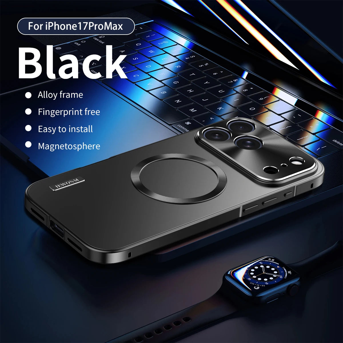 Premium iPhone Case MagSafe Compatible Magnetic Shockproof Cover Camera Lens Protection Ultra Thin Aluminum Frame Frosted Matte Back Full Protection