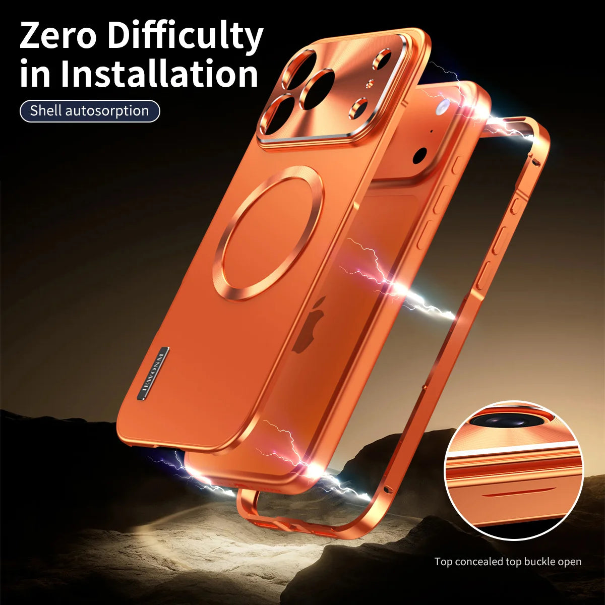 Premium iPhone Case MagSafe Compatible Magnetic Shockproof Cover Camera Lens Protection Ultra Thin Aluminum Frame Frosted Matte Back Full Protection