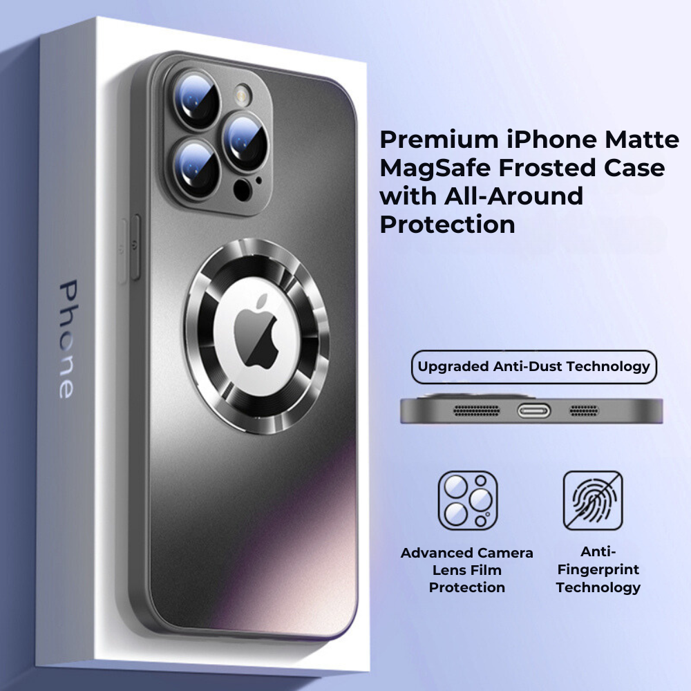 Premium iPhone Case MagSafe Compatible Matte Shockproof Protective Cover Camera Lens Protection Magnetic Slim Design