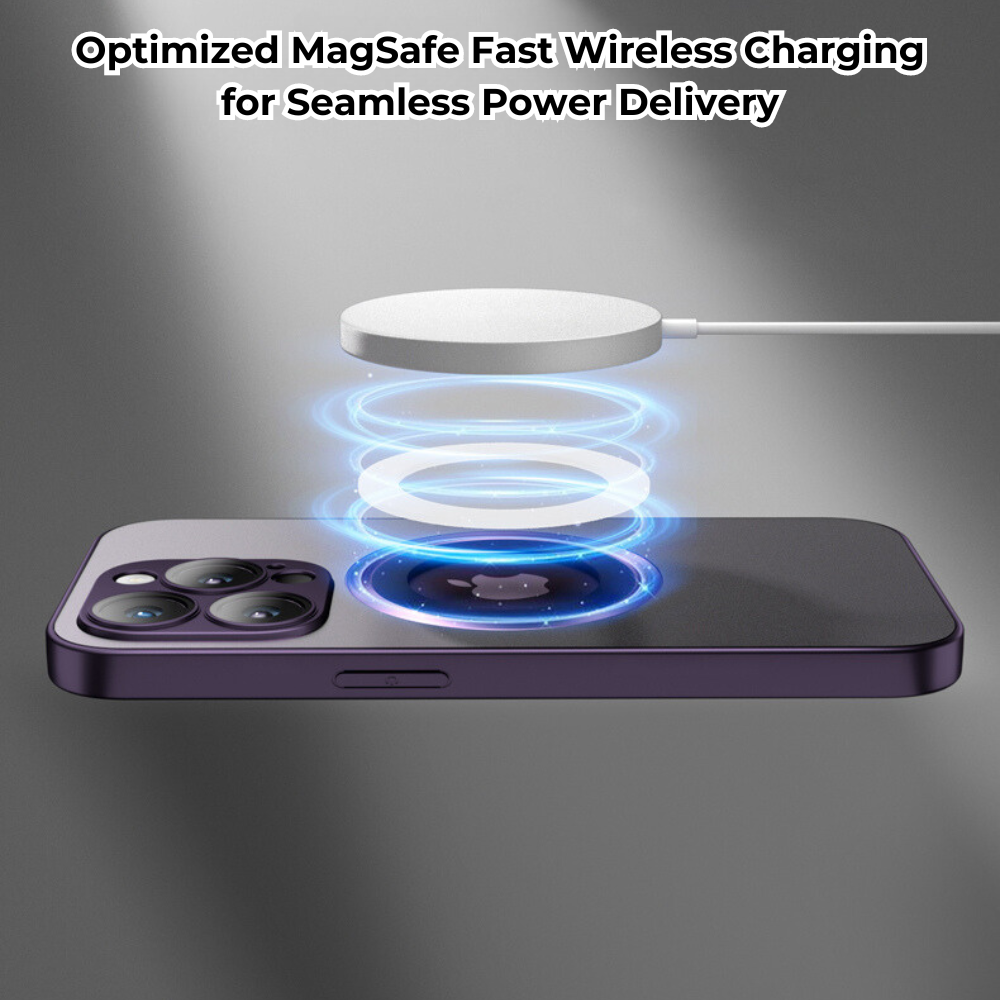 Premium iPhone Case MagSafe Compatible Matte Shockproof Protective Cover Camera Lens Protection Magnetic Slim Design