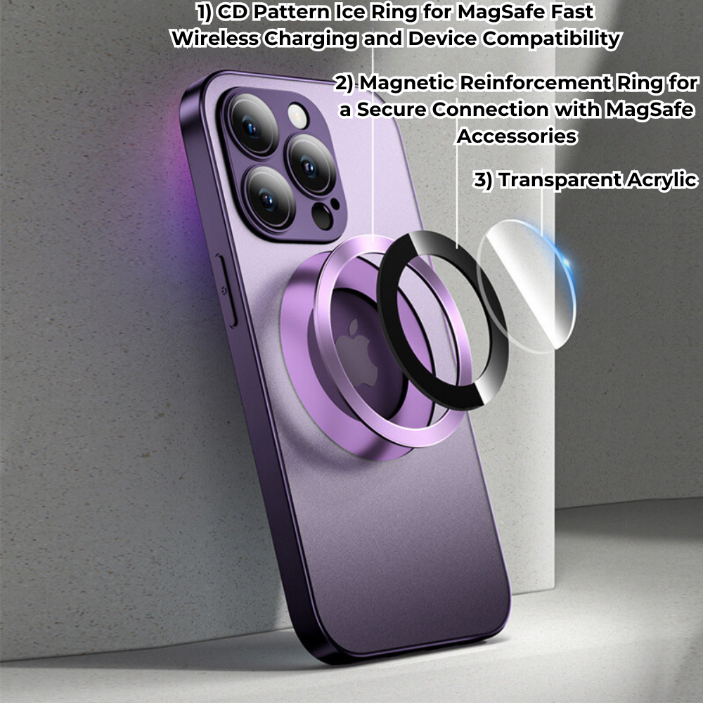 Premium iPhone Case MagSafe Compatible Matte Shockproof Protective Cover Camera Lens Protection Magnetic Slim Design
