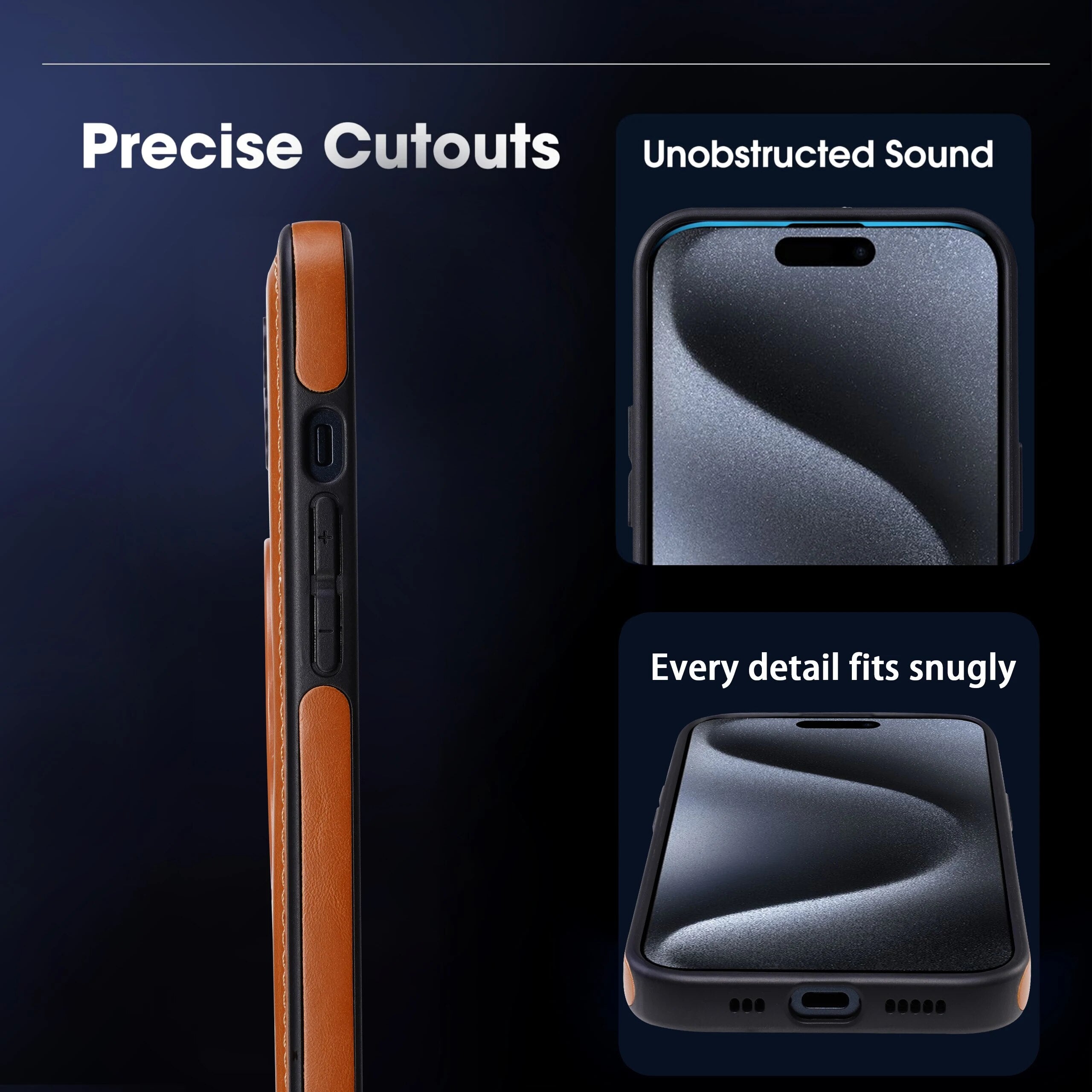 Premium iPhone Case MagSafe Compatible PU Leather Magnetic Ring Stand Shockproof Protective Cover 360 Rotating Kickstand Camera Lens Protection Slim Design