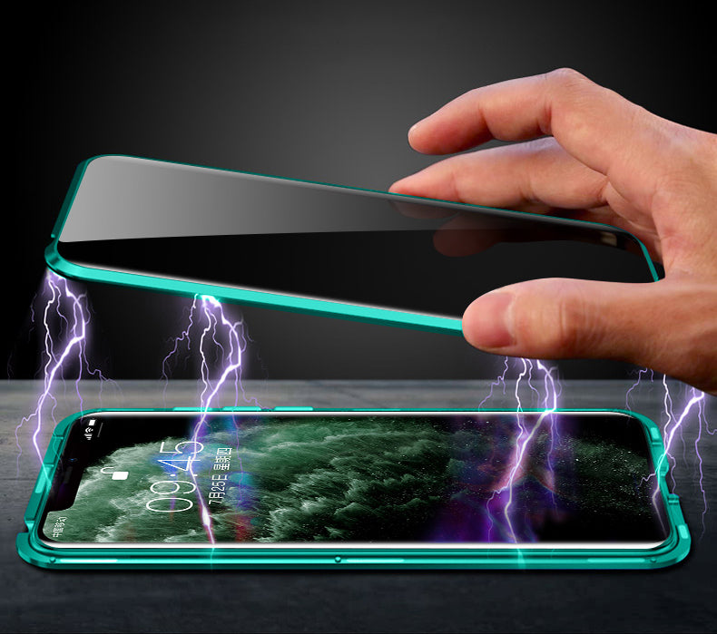 Premium iPhone Case MagSafe Compatible Privacy Screen Tempered Glass Shockproof Protective Cover 360 Full Body Camera Lens Protection Slim Design