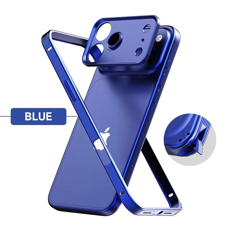 Premium iPhone Case MagSafe Compatible Protective Cover Metal Frame Heat Dissipation Design Anti Slip Grip Shockproof Camera Lens Protection Slim Structure