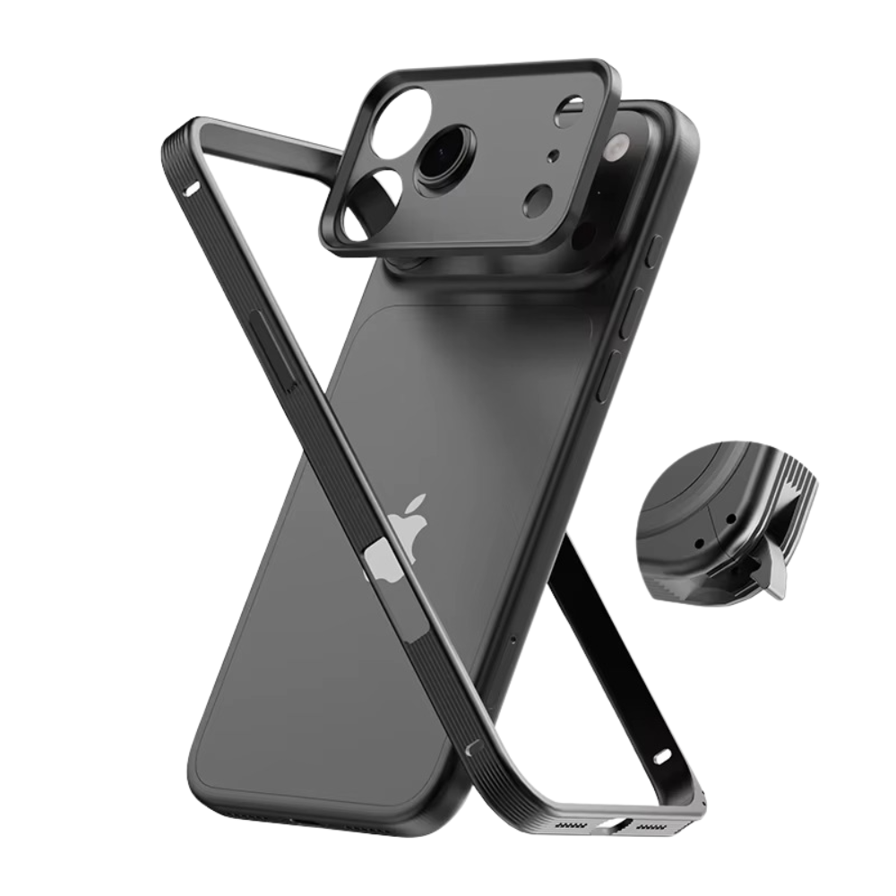 Premium iPhone Case MagSafe Compatible Protective Cover Metal Frame Heat Dissipation Design Anti Slip Grip Shockproof Camera Lens Protection Slim Structure