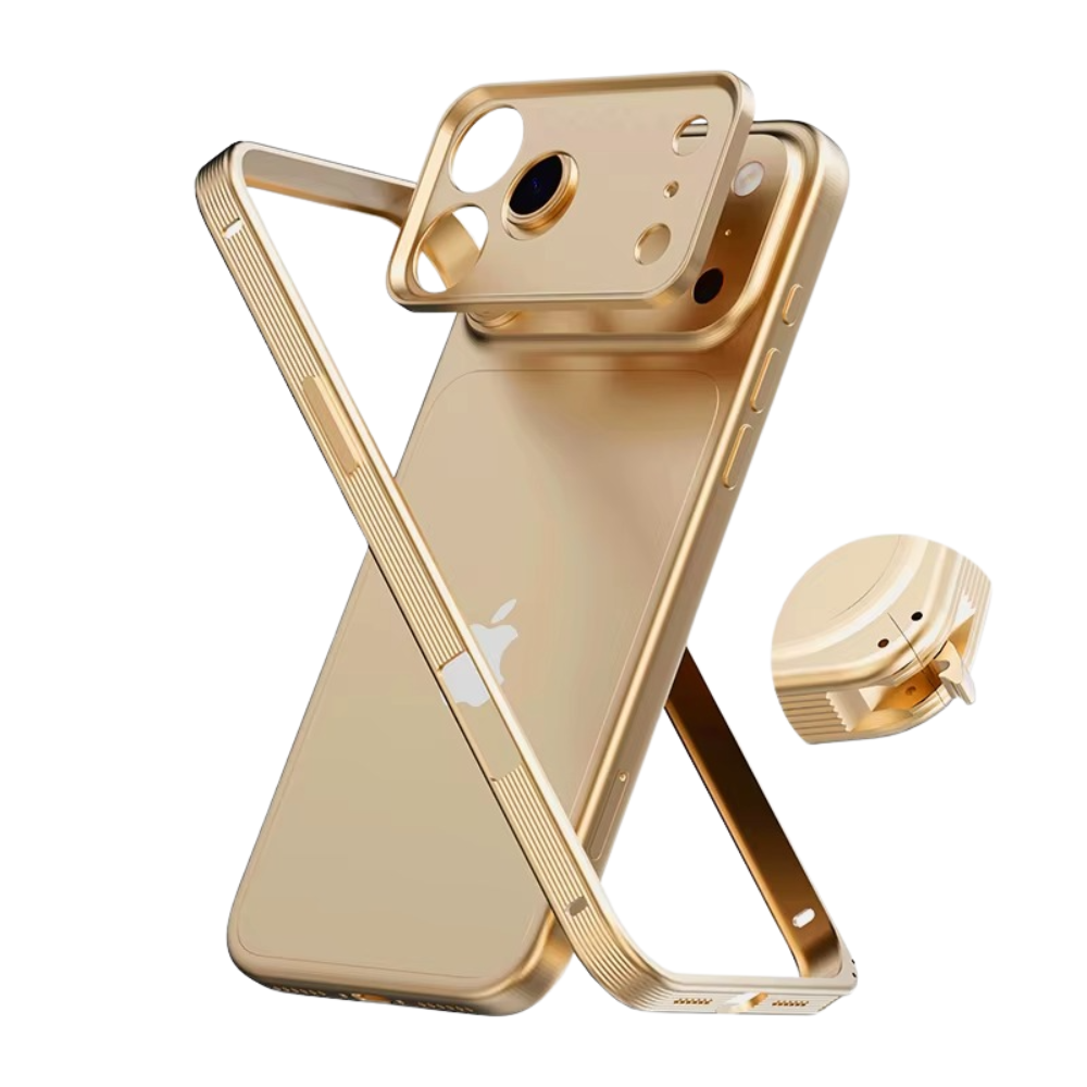 Premium iPhone Case MagSafe Compatible Protective Cover Metal Frame Heat Dissipation Design Anti Slip Grip Shockproof Camera Lens Protection Slim Structure