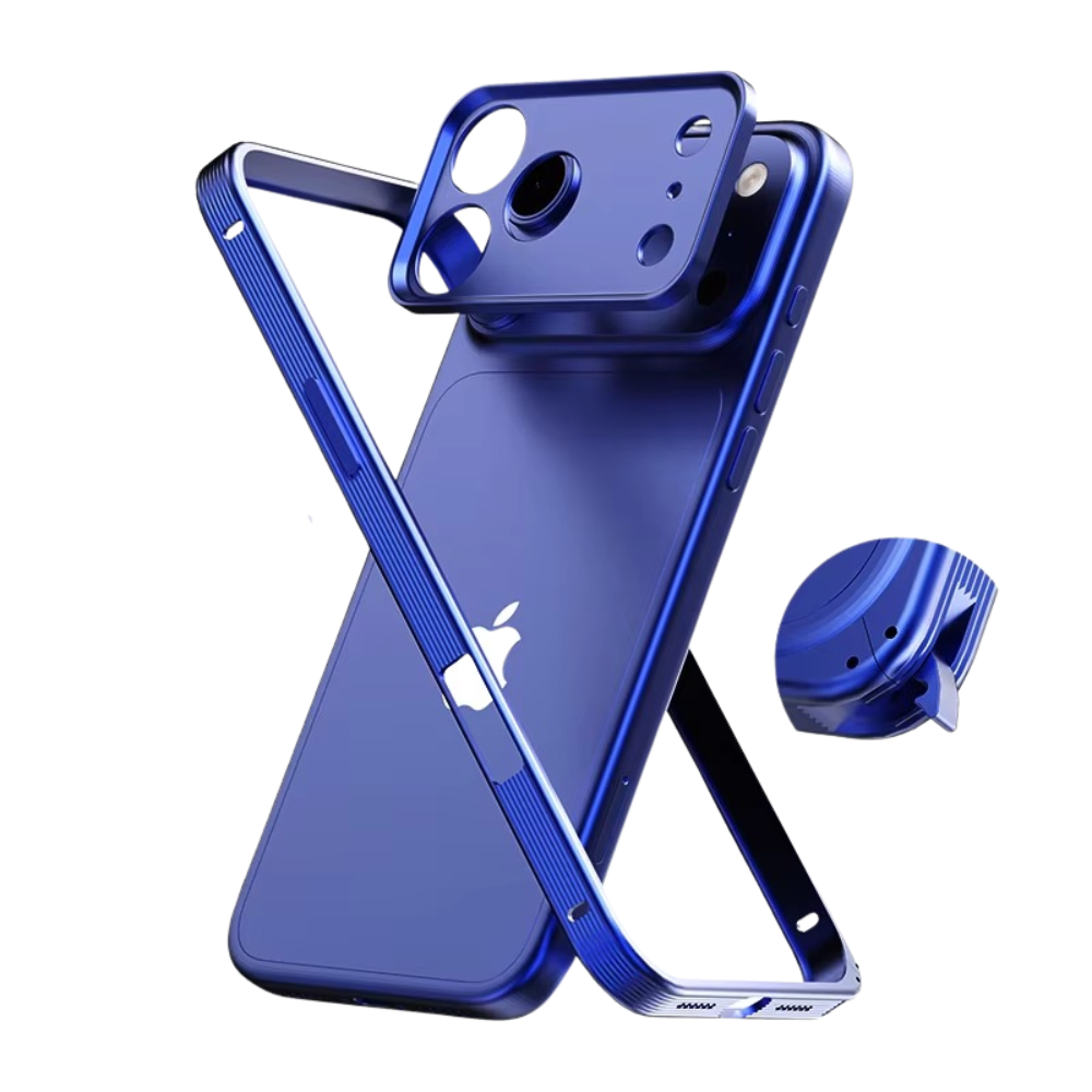 Premium iPhone Case MagSafe Compatible Protective Cover Metal Frame Heat Dissipation Design Anti Slip Grip Shockproof Camera Lens Protection Slim Structure