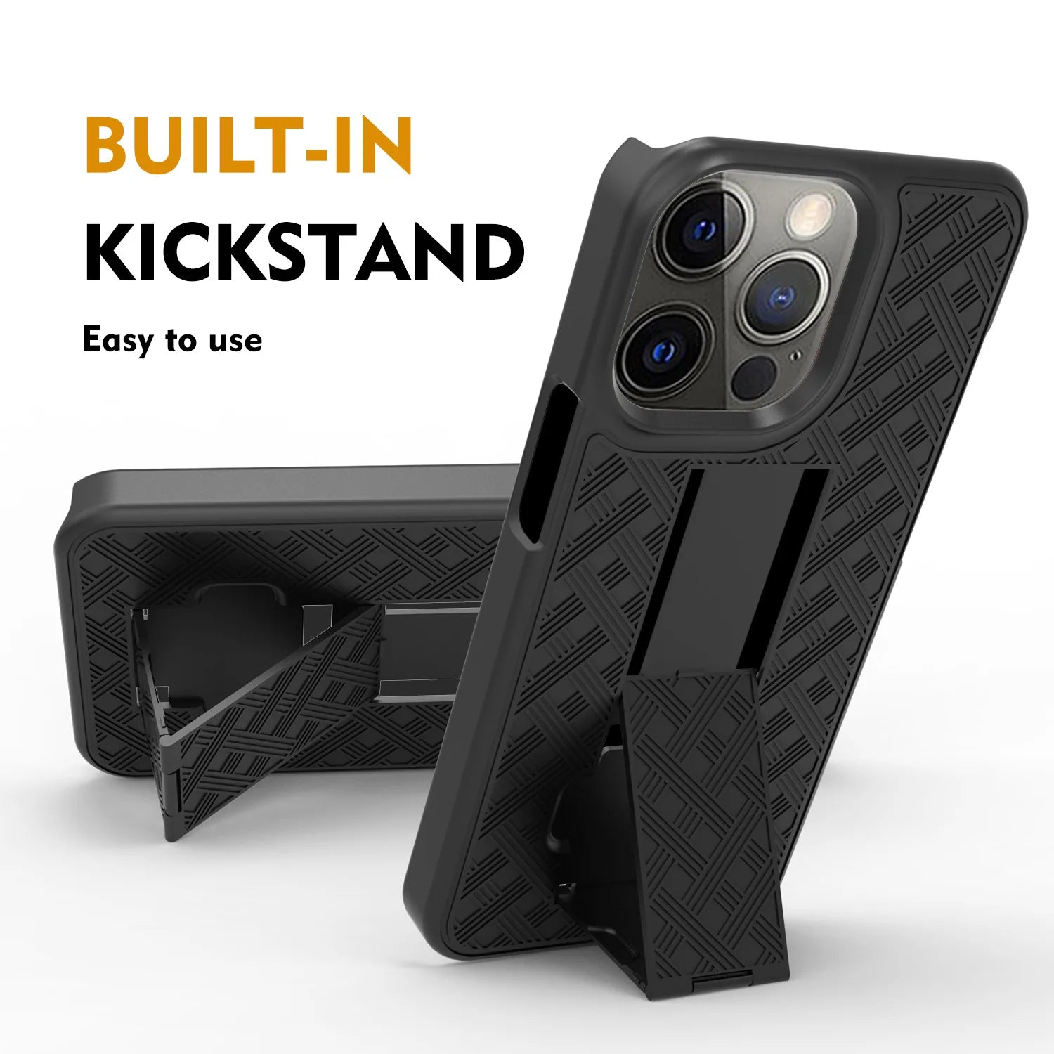 Premium iPhone Case MagSafe Compatible Rugged Armor Belt Clip Holster Kickstand Shockproof Protective Cover Camera Lens Protection Heavy Duty Design