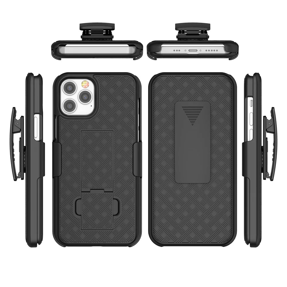 Premium iPhone Case MagSafe Compatible Rugged Armor Belt Clip Holster Kickstand Shockproof Protective Cover Camera Lens Protection Heavy Duty Design