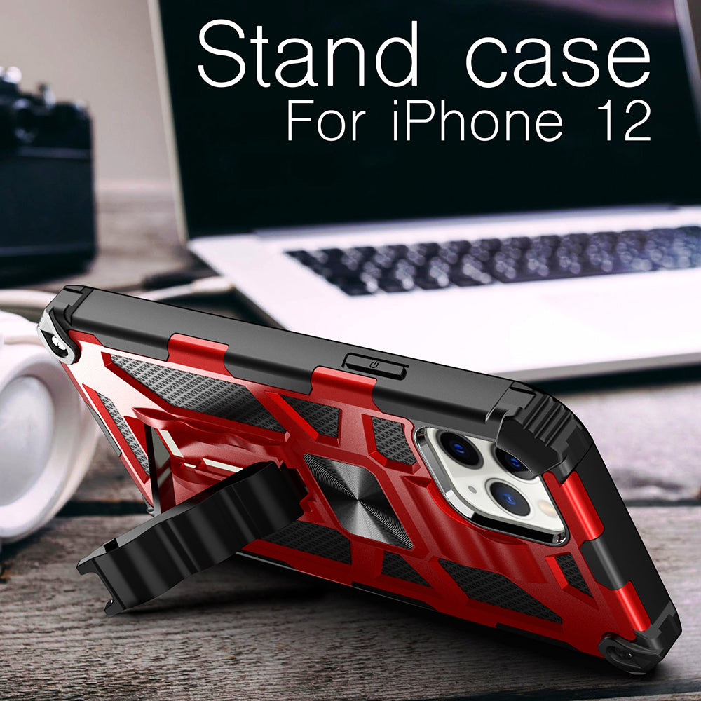 Premium iPhone Case MagSafe Compatible Rugged Armor Camouflage Kickstand Shockproof Protective Cover Camera Lens Protection Heavy Duty Design