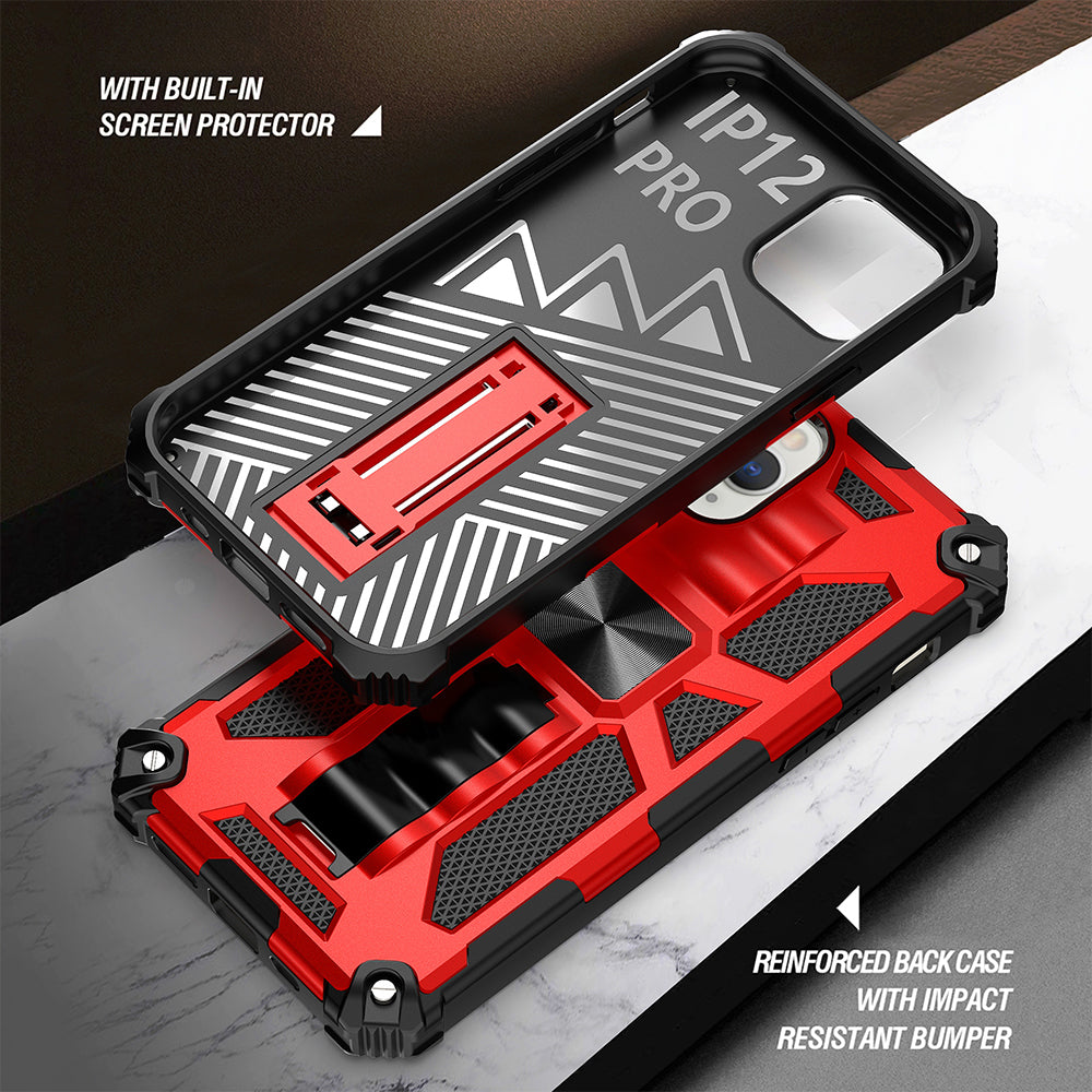 Premium iPhone Case MagSafe Compatible Rugged Armor Camouflage Kickstand Shockproof Protective Cover Camera Lens Protection Heavy Duty Design