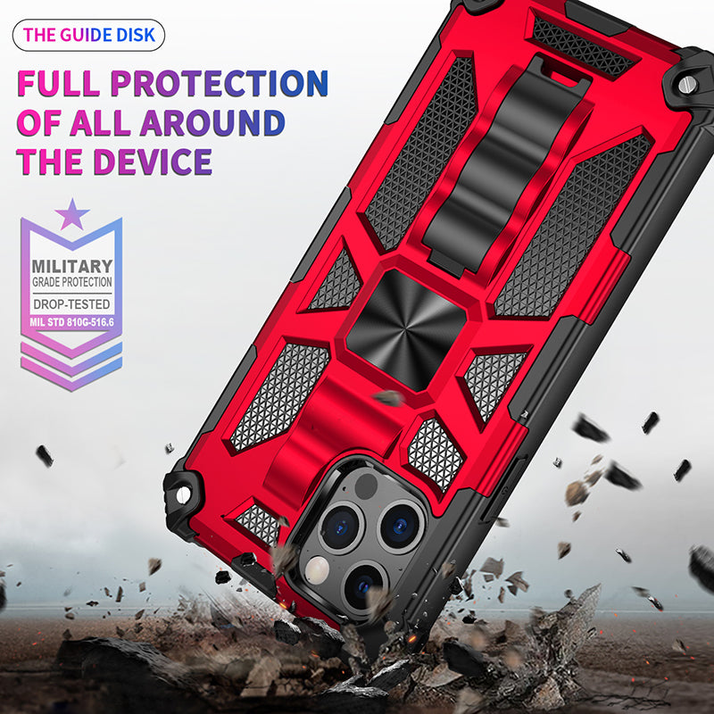 Premium iPhone Case MagSafe Compatible Rugged Armor Camouflage Kickstand Shockproof Protective Cover Camera Lens Protection Heavy Duty Design