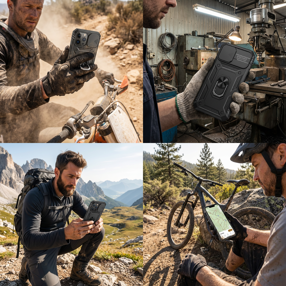 Premium iPhone Case MagSafe Compatible Rugged Armor Kickstand Card Holder Shockproof Protective Cover 360 Protection Camera Lens Protection Heavy Duty Design