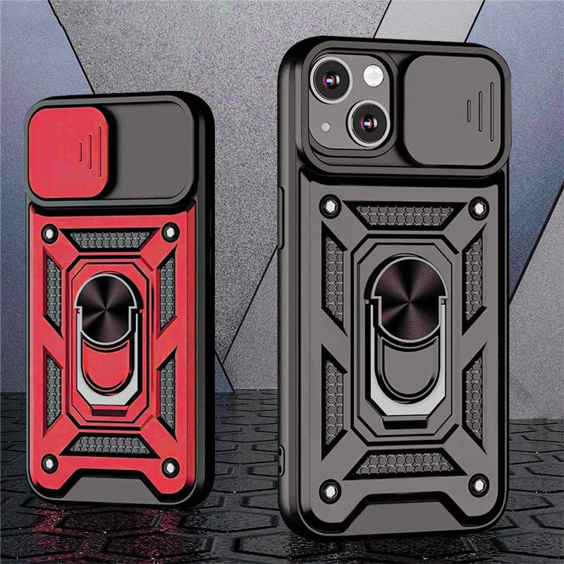 Premium iPhone Case MagSafe Compatible Rugged Armor Kickstand Card Holder Shockproof Protective Cover 360 Protection Camera Lens Protection Heavy Duty Design