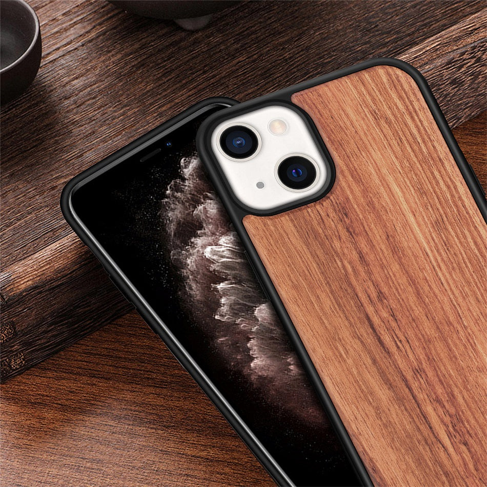 Premium iPhone Case MagSafe Compatible Solid Bamboo Wood Shockproof Protective Cover Hard Back Camera Lens Protection Slim Natural Design