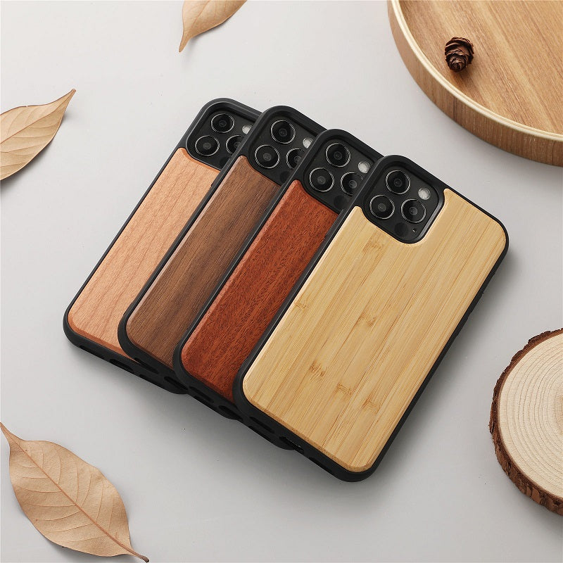 Premium iPhone Case MagSafe Compatible Solid Bamboo Wood Shockproof Protective Cover Hard Back Camera Lens Protection Slim Natural Design