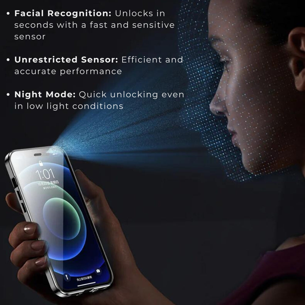 Premium iPhone Case MagSafe Compatible Transparent Full Body Aluminum Frame Tempered Glass Shockproof Protective Cover Camera Lens Protection