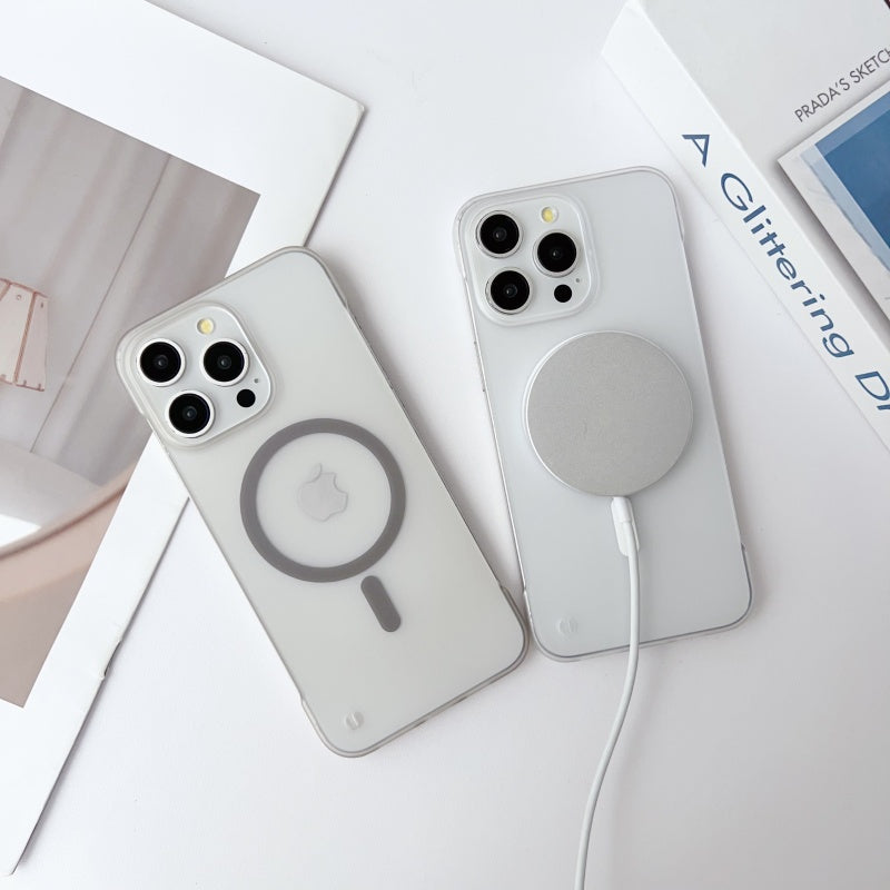 Premium iPhone Case MagSafe Compatible Transparent Ultra Thin Shockproof Protective Cover Frameless Clear Design Camera Lens Protection Slim Profile