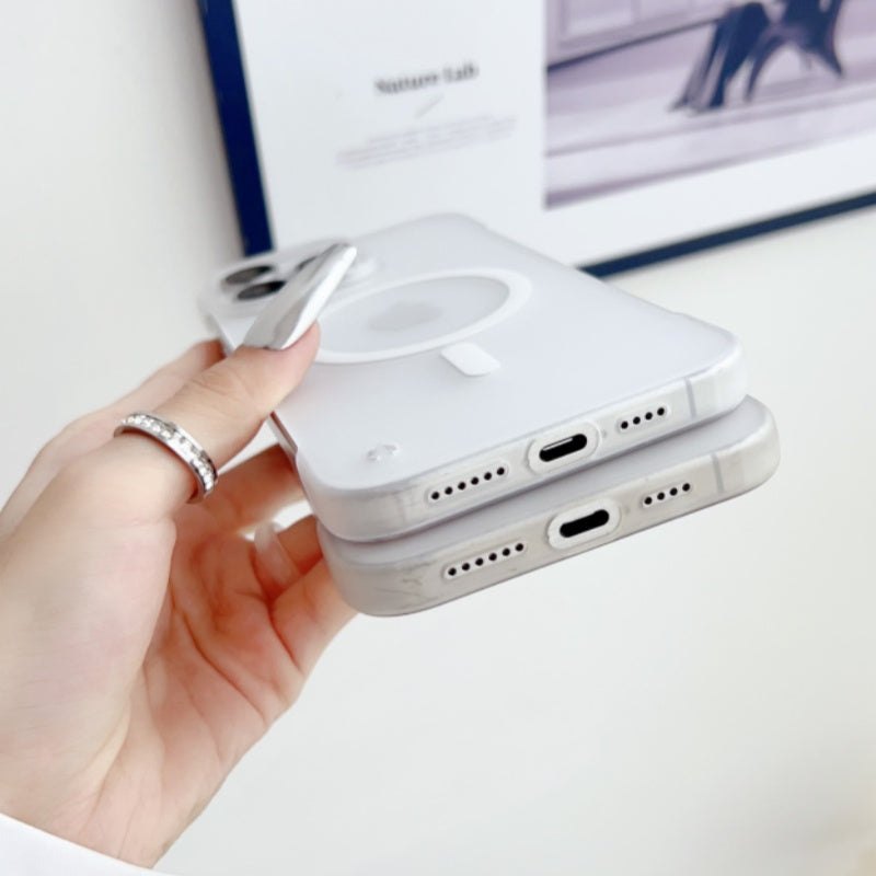 Premium iPhone Case MagSafe Compatible Transparent Ultra Thin Shockproof Protective Cover Frameless Clear Design Camera Lens Protection Slim Profile