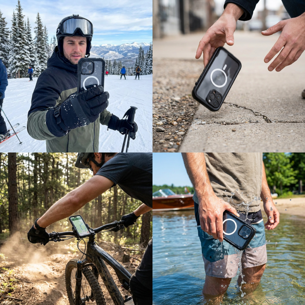 Premium iPhone Case MagSafe Compatible Waterproof IP68 Shockproof Protective Cover 360 Full Body Sealed Design Camera Lens Protection Dustproof